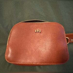 Scarlet sling bag in color, chestnut Portland Leather Goods.